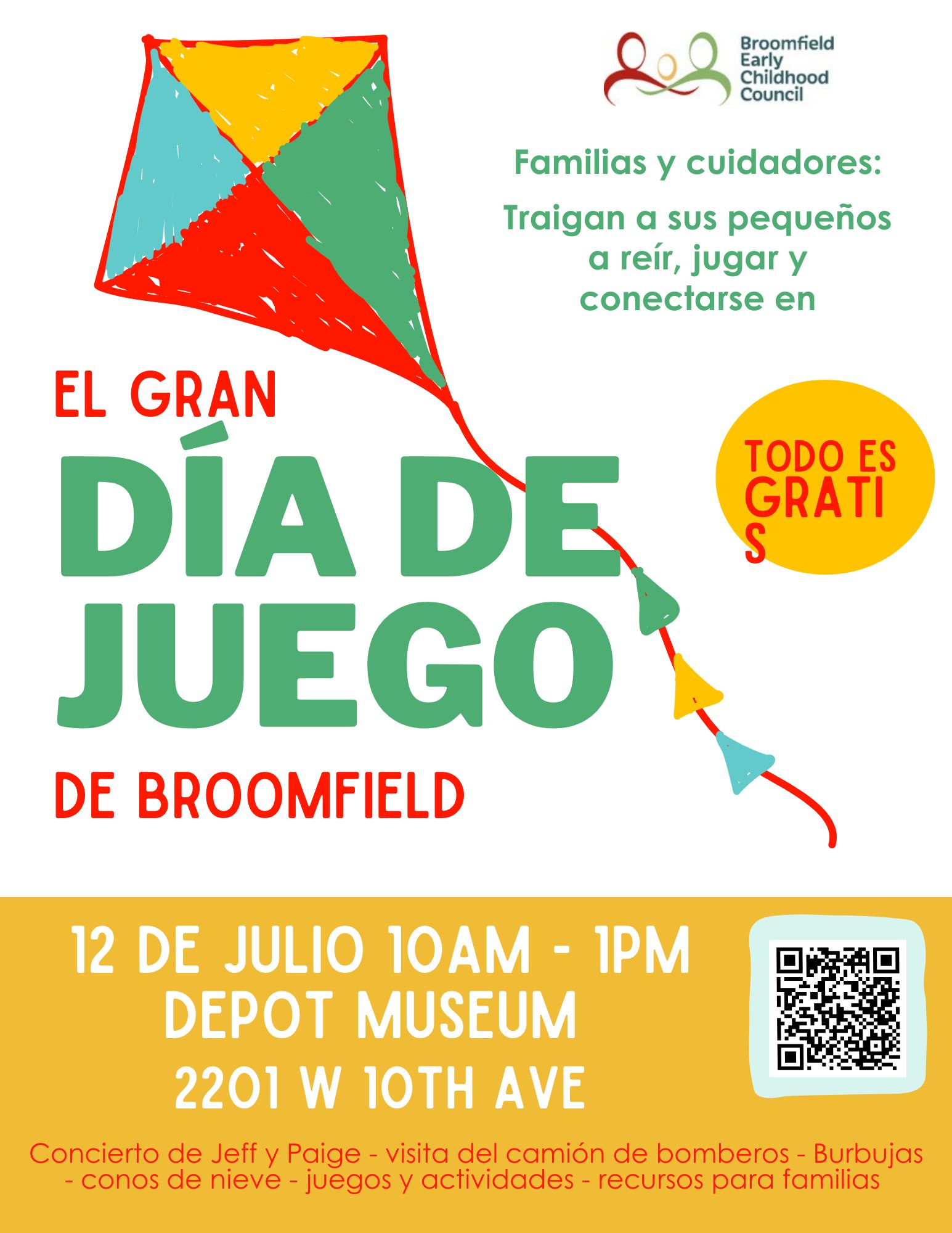Big Broomfield Play Date Flyer - Spanish